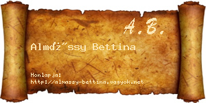 Almássy Bettina névjegykártya